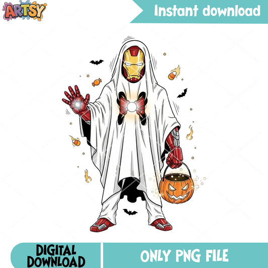 Halloween tony ghost png, trick or treat halloween png, marvel halloween png