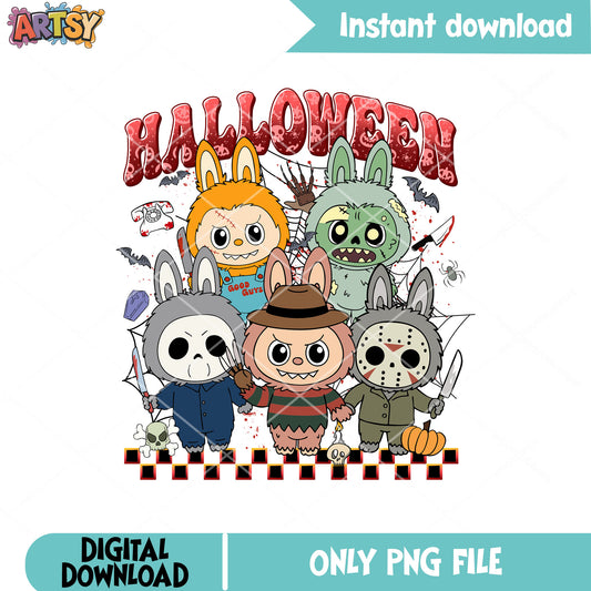 Halloween with labubu png, labubu costume png, labubu dolls png