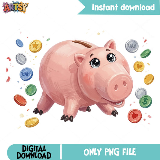 Hamm Piggy Bank PNG, Toy Story Hamm Clipart, Disney Pixar PNG