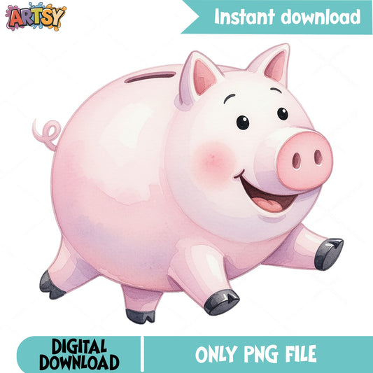 Hamm Piggy Bank Toy Story PNG, Disney Pixar PNG, Cute Pig PNG