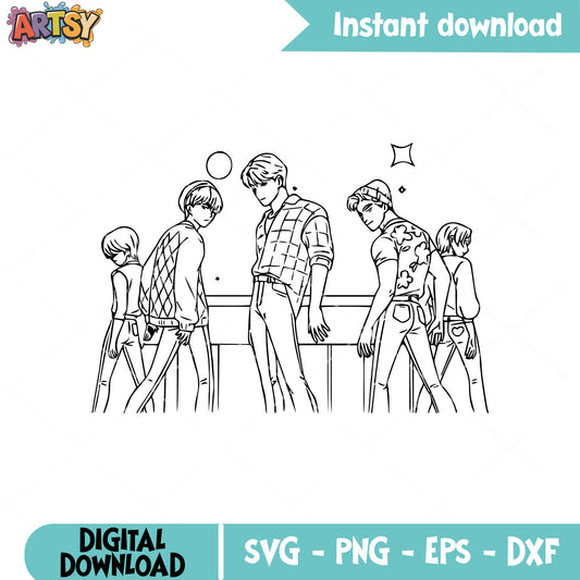 Handsome saja boys band svg, saja boys band svg, kpop demon hunters svg