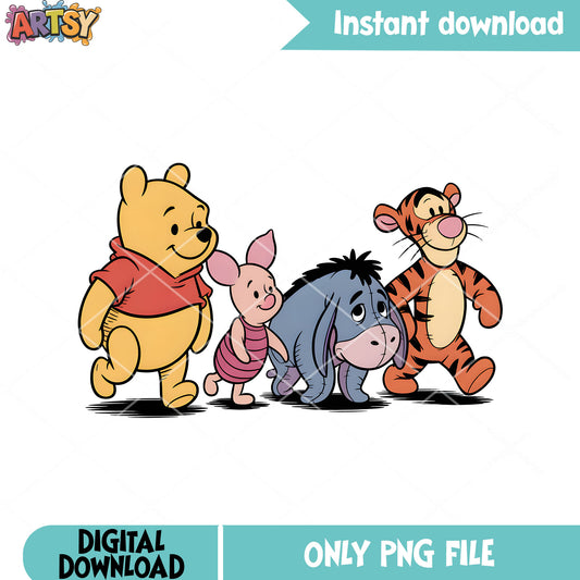 Hang out pooh bear png, winnie the pooh png, pooh friends png
