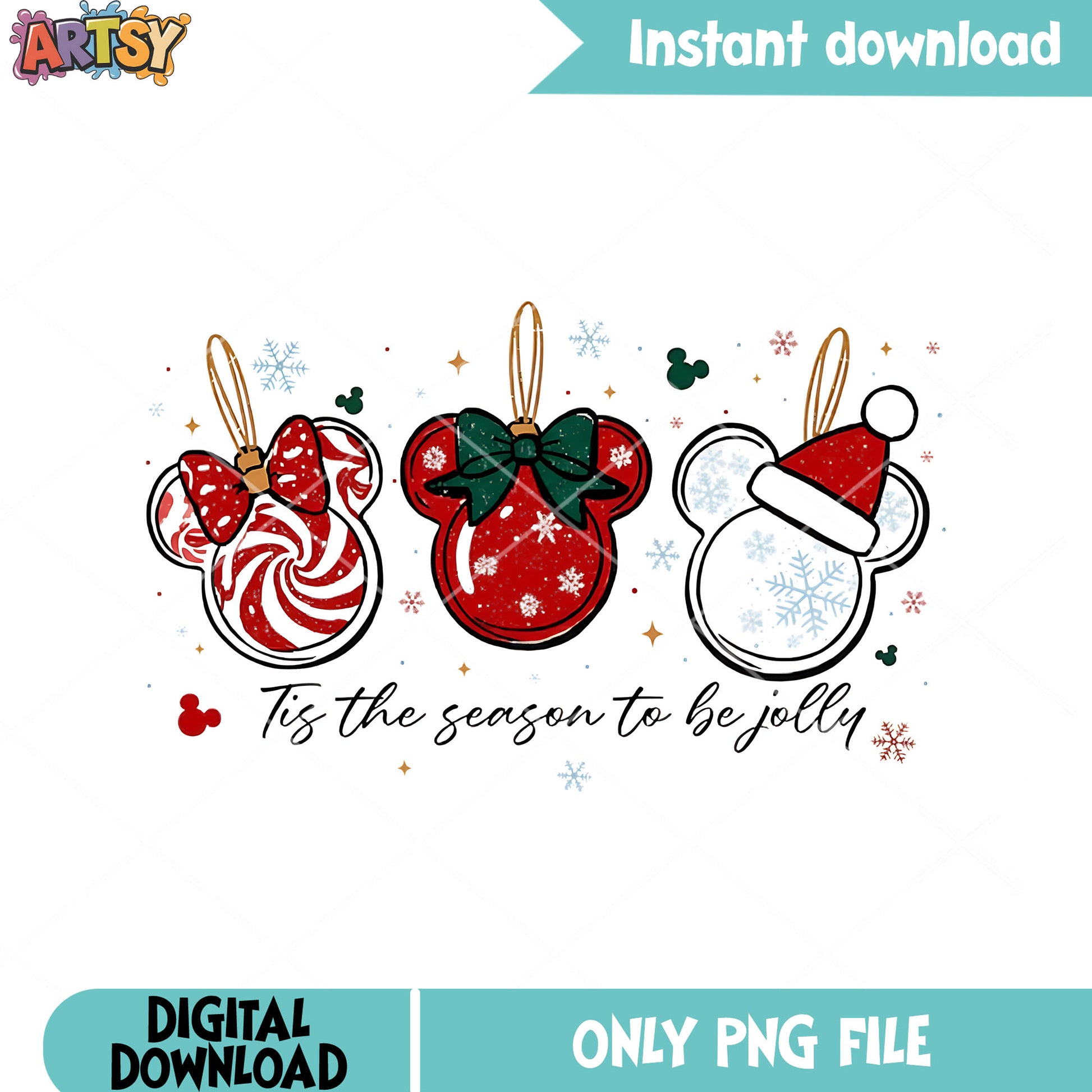 Happy chirstmas on cartoon png, disney christmas png, mickey mouse png