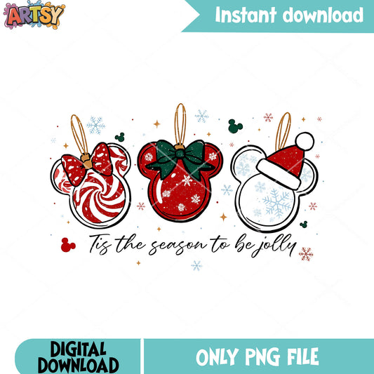 Happy chirstmas on cartoon png, disney christmas png, mickey mouse png