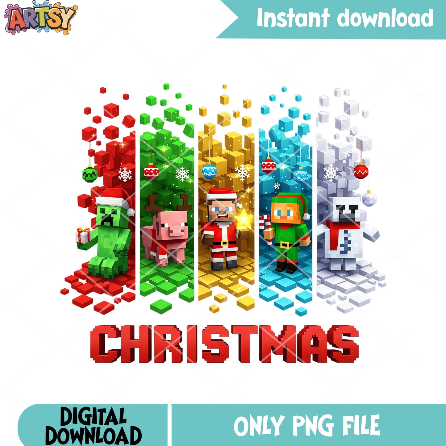 Happy christmas mojang  png, minecraft png, christmas gifts png