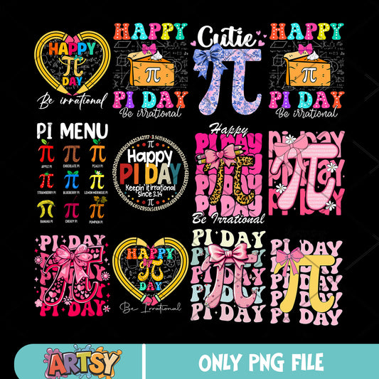 Happy pi day design png bundle, pi day png, pi day memes​ png