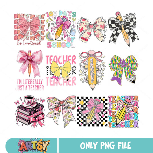Happy school day png bundle, pink school png, happy school png