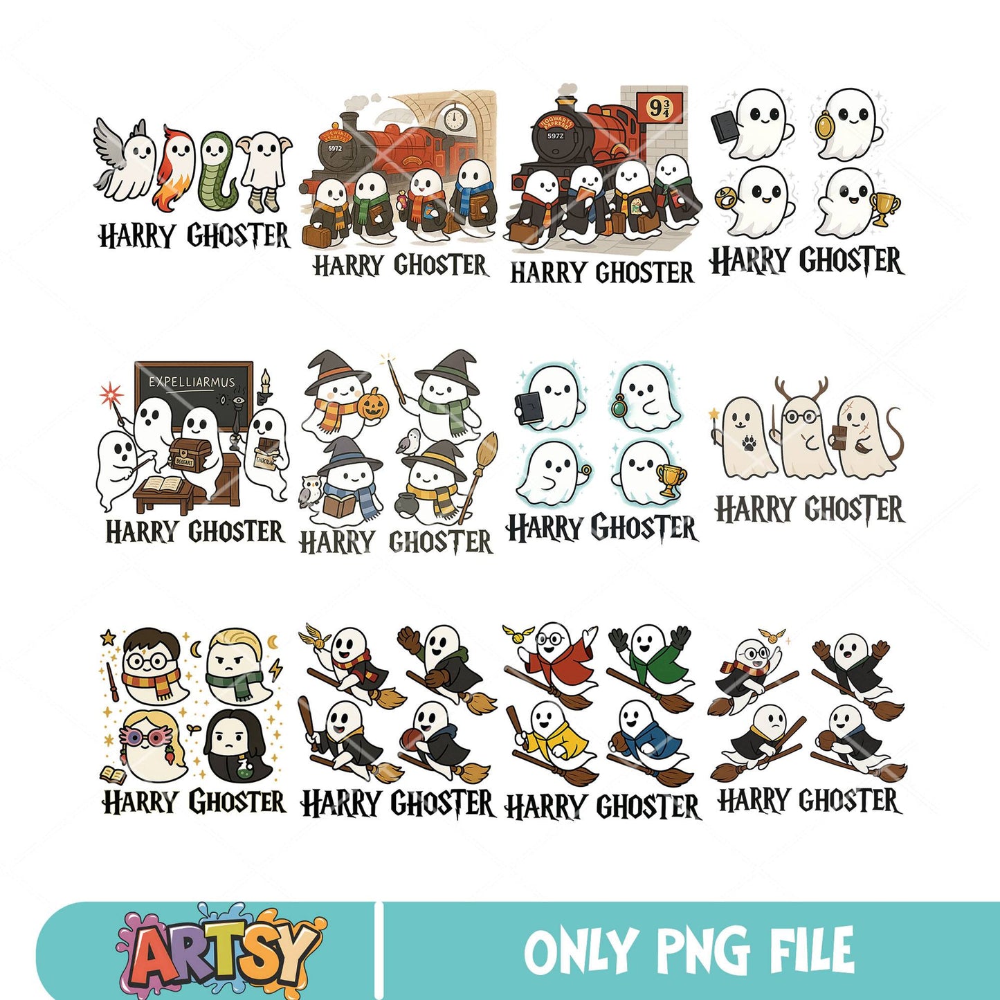 Harry ghoster png bundle, harry potter png, halloween potter png