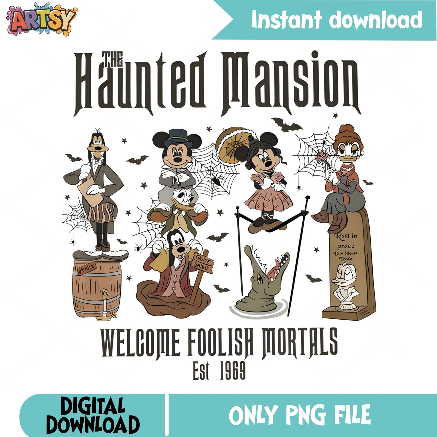 Haunted Mansion Disney Halloween PNG, Mickey And Friends PNG, Halloween PNG