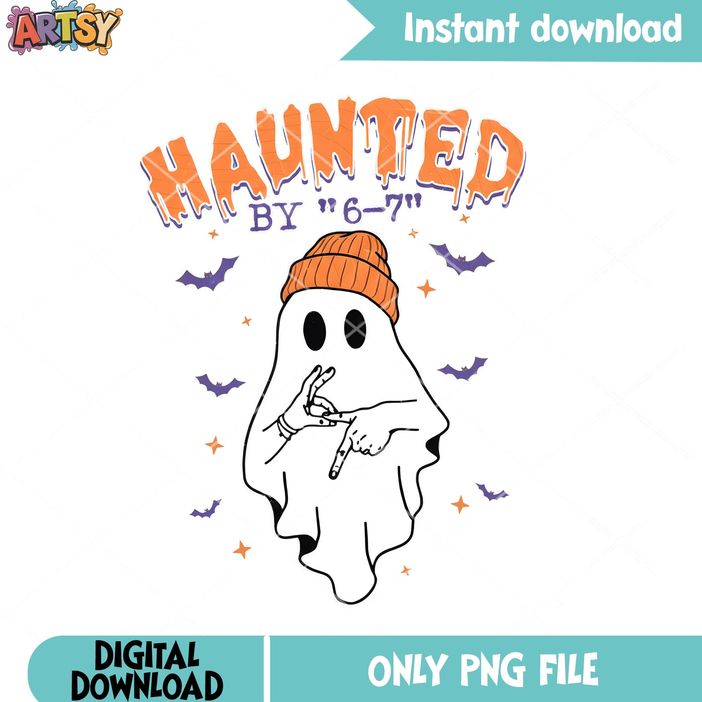 Haunted by ghost 67 hand png, six seven png, haunted ghost png