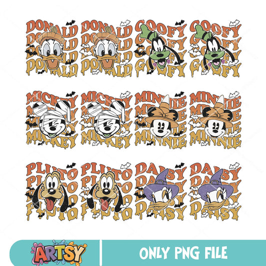 Head mickey halloween png bundle, mickey head png, mickey mouse halloween png