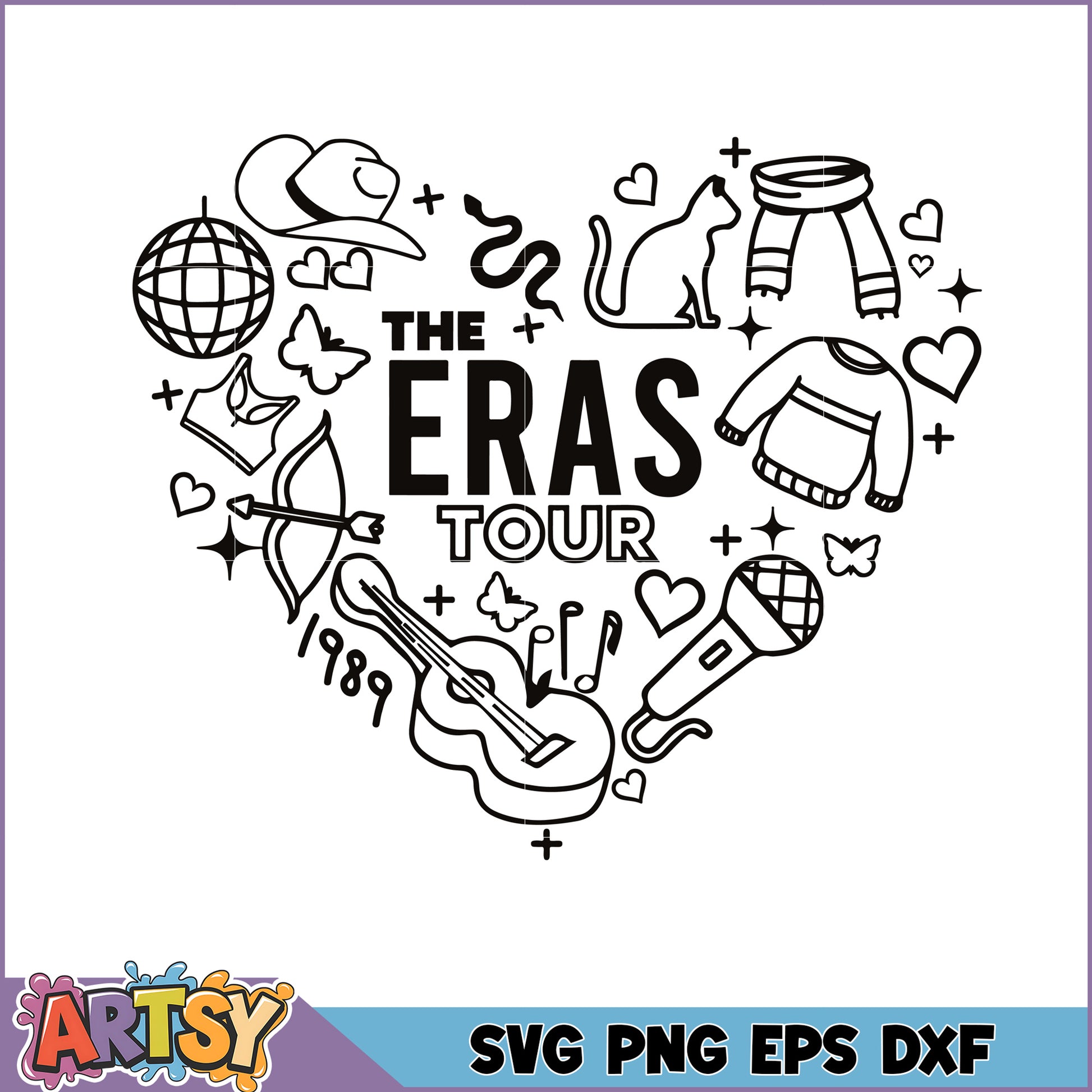 Heart Shape Illustration for The Eras Tour SVG Design