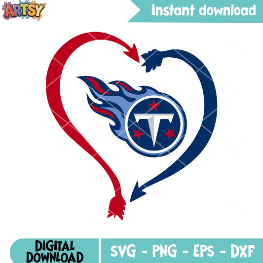 Heart arrow for tennessee svg, titans svg, nfl teams svg