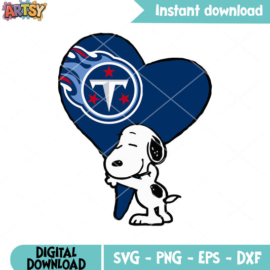 Heart balloon blue tennessee svg, tennessee titans svg, snoopy svg
