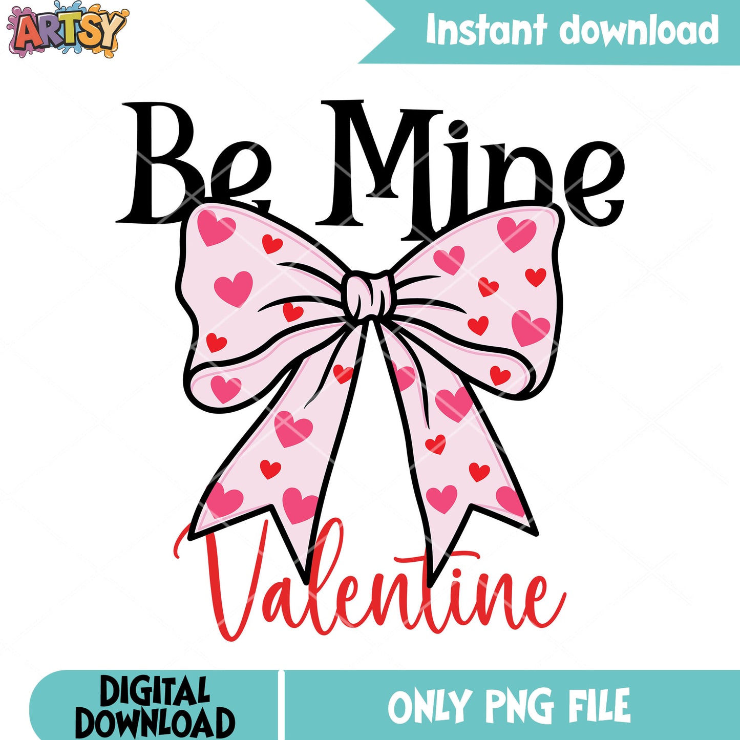 Heart bow valentine png, valentine poster png, valentine gifts png
