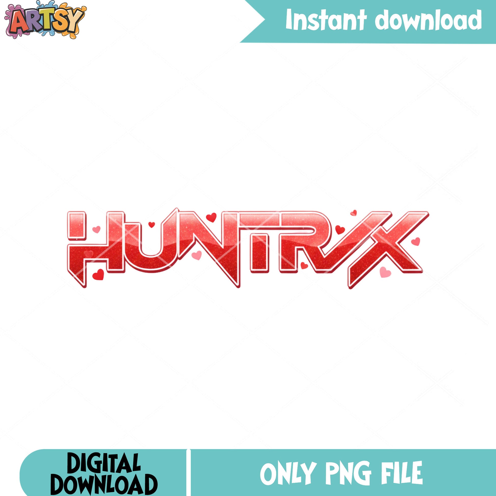 Heart huntrix valentines logo png, huntrix valentines png, huntrix team png