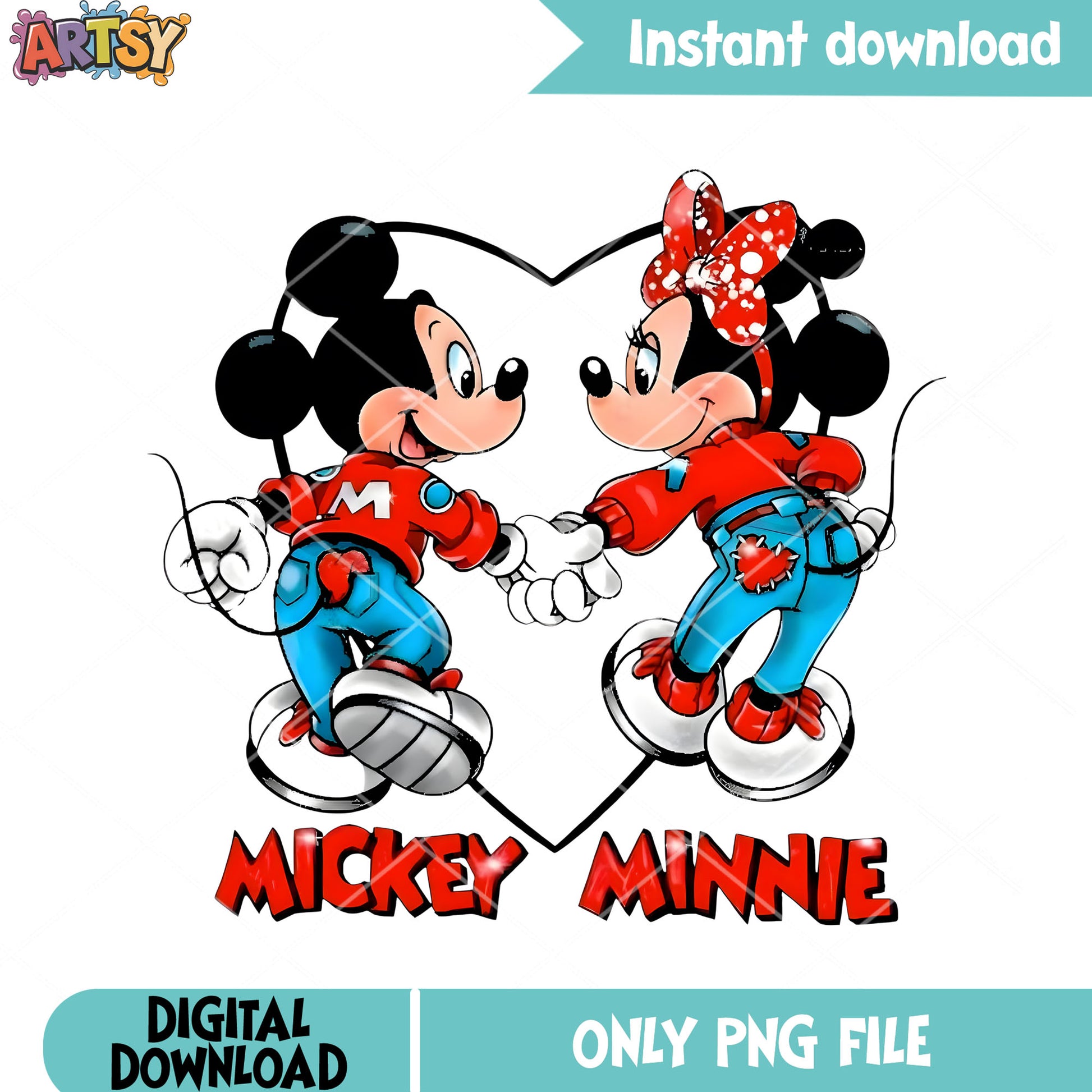 Heart minnie mickey valentine png, love vibes png, valentine vibes png