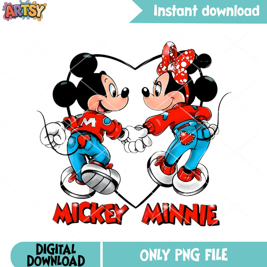 Heart minnie mickey valentine png, love vibes png, valentine vibes png