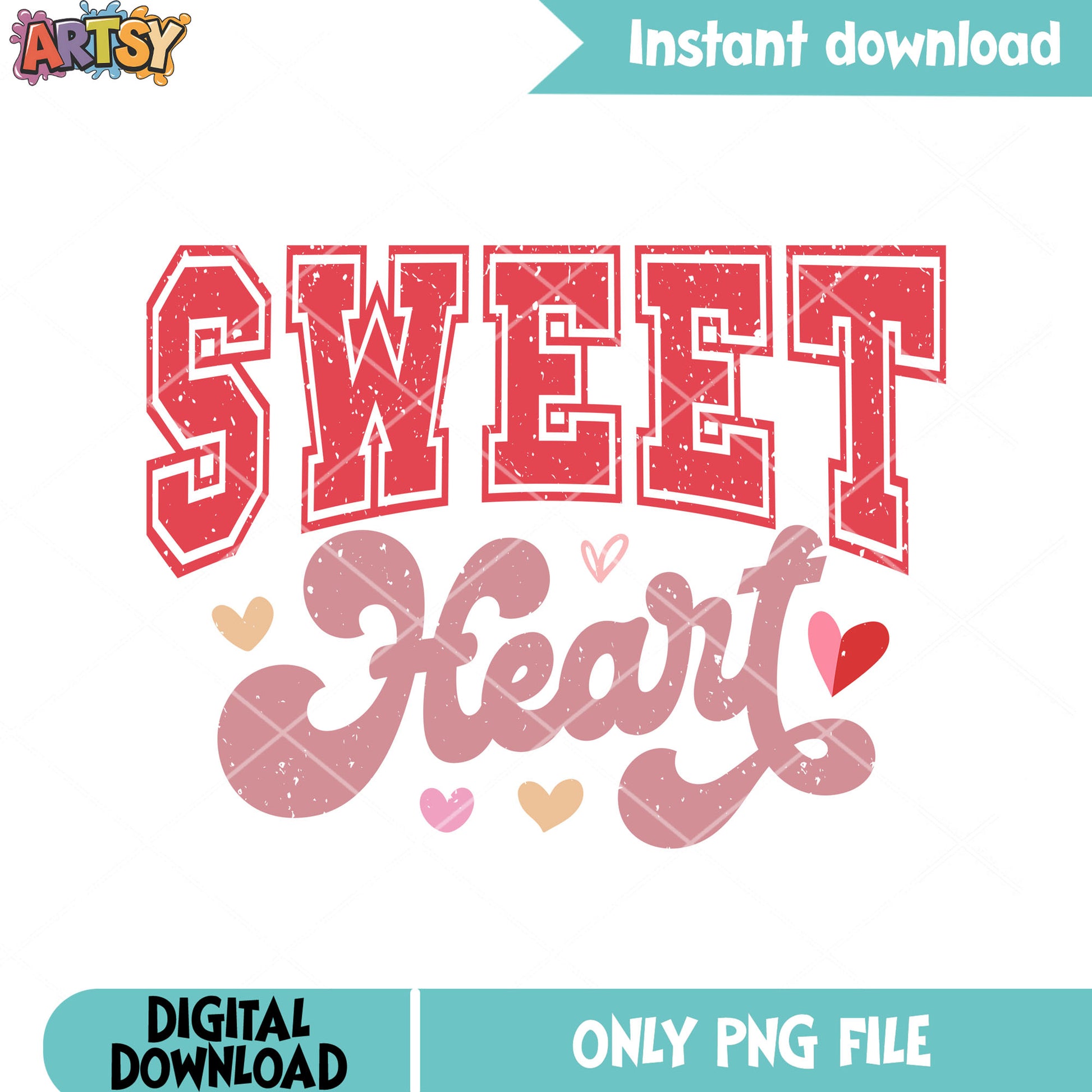 Heart poster valentine png, sweet heart png, valentine vibes png