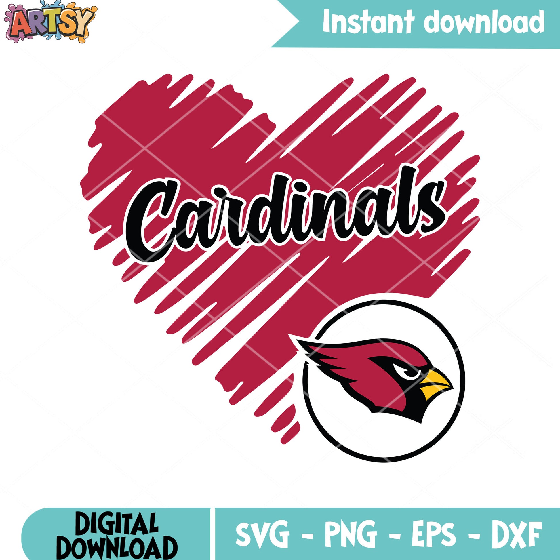 Heart red cardinals svg, nfl leauge svg, arizona cardinals svg