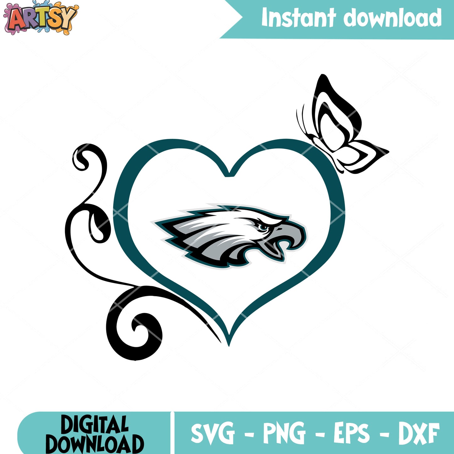 Hearts icon eagles svg, philadelphia eagles svg, america football svg