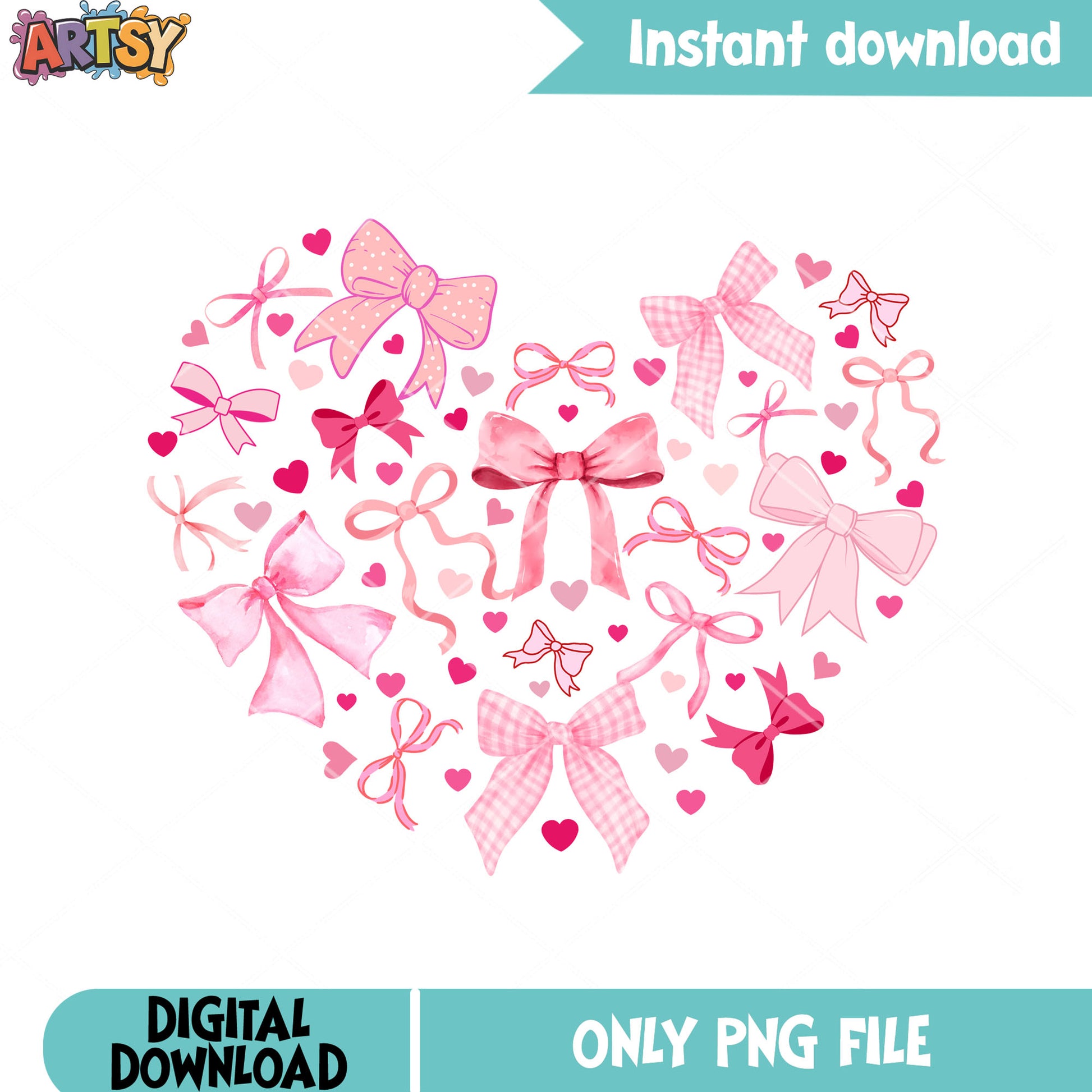 Heart valentines bow png, valentine gifts png, love vibes png