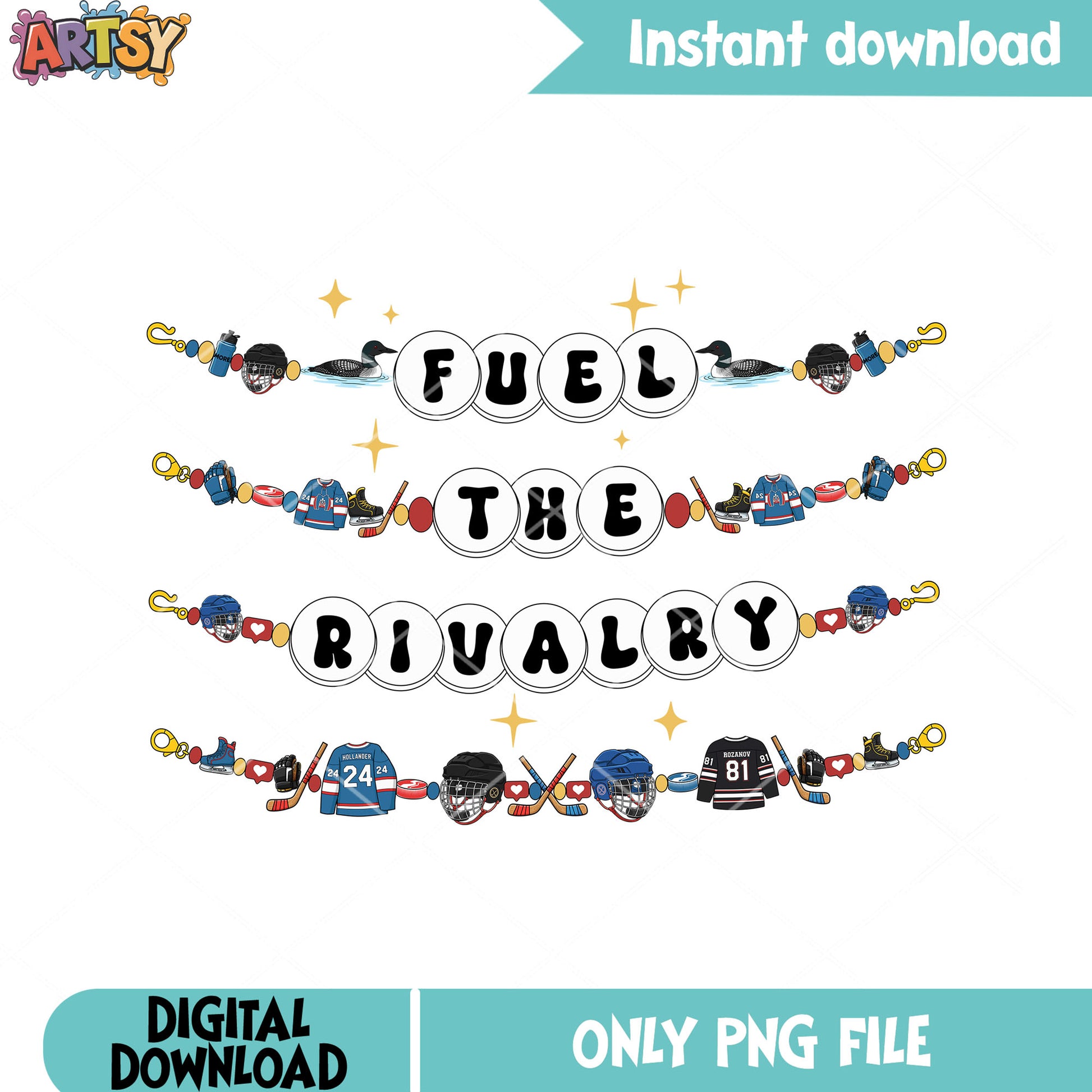 Heated Rivalry Bracelet png, hockey poster png, Hockey vibes png