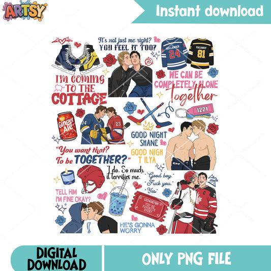 Heated Rivalry Quote back png, hockey vibes png, lgbt movie gifts png