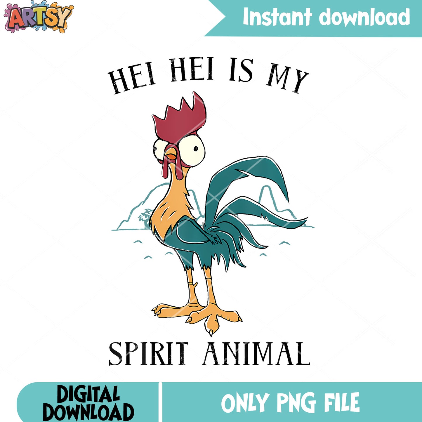 Hei hei is my spirit animal png, moana 2​ png, moana characters png