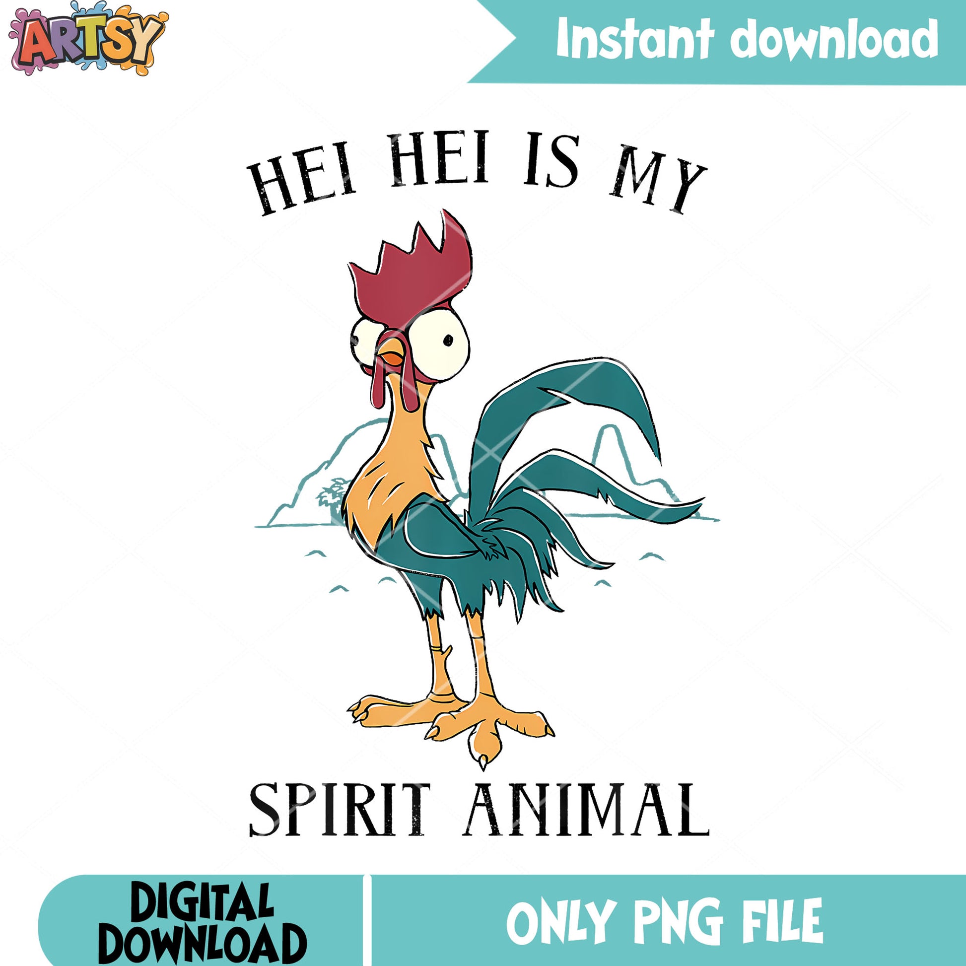 Hei hei is my spirit animal png, moana 2​ png, moana characters png