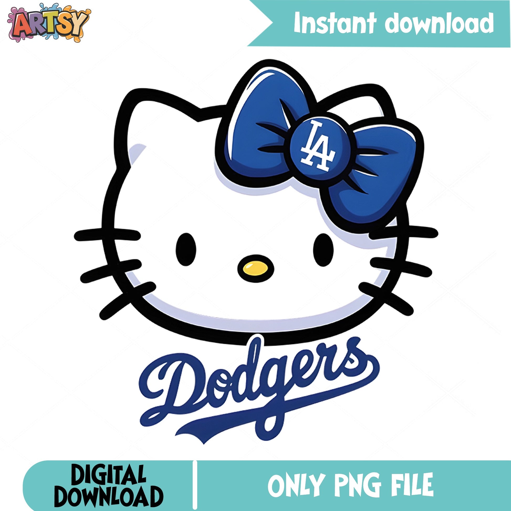Hello Kitty Dodgers PNG, LA Dodgers Baseball PNG, Sanrio PNG