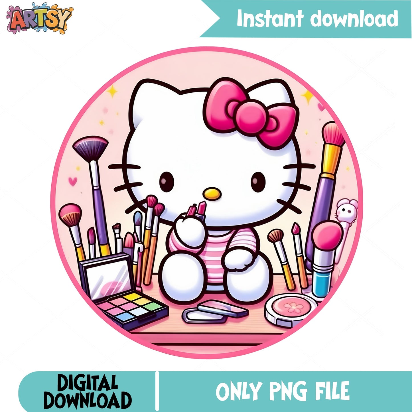 Hello Kitty Makeup PNG, Sanrio Beauty Clipart, Cute Kitty PNG