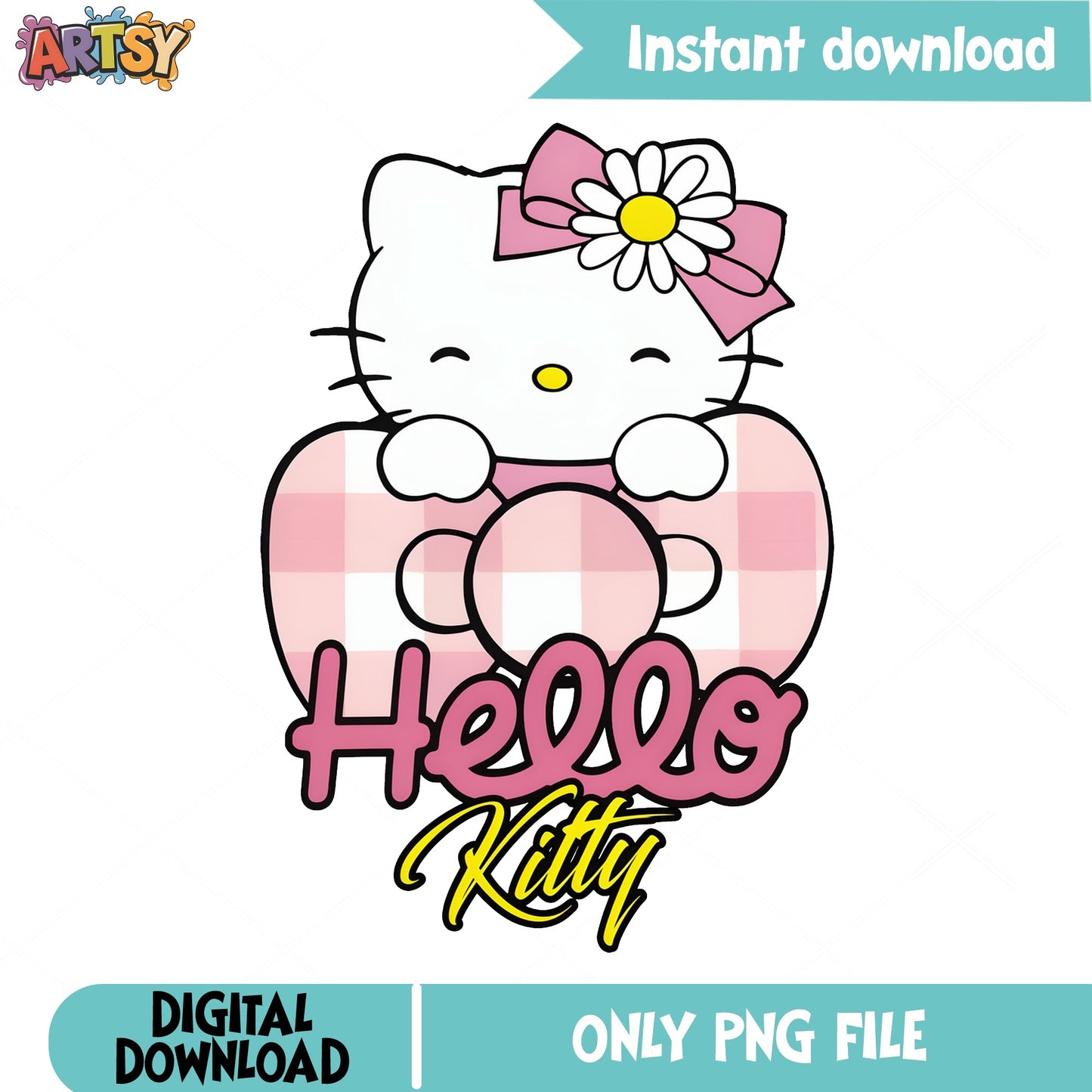 Hello Kitty Pink Heart PNG, Sanrio Cute Kitty PNG, Valentine PNG
