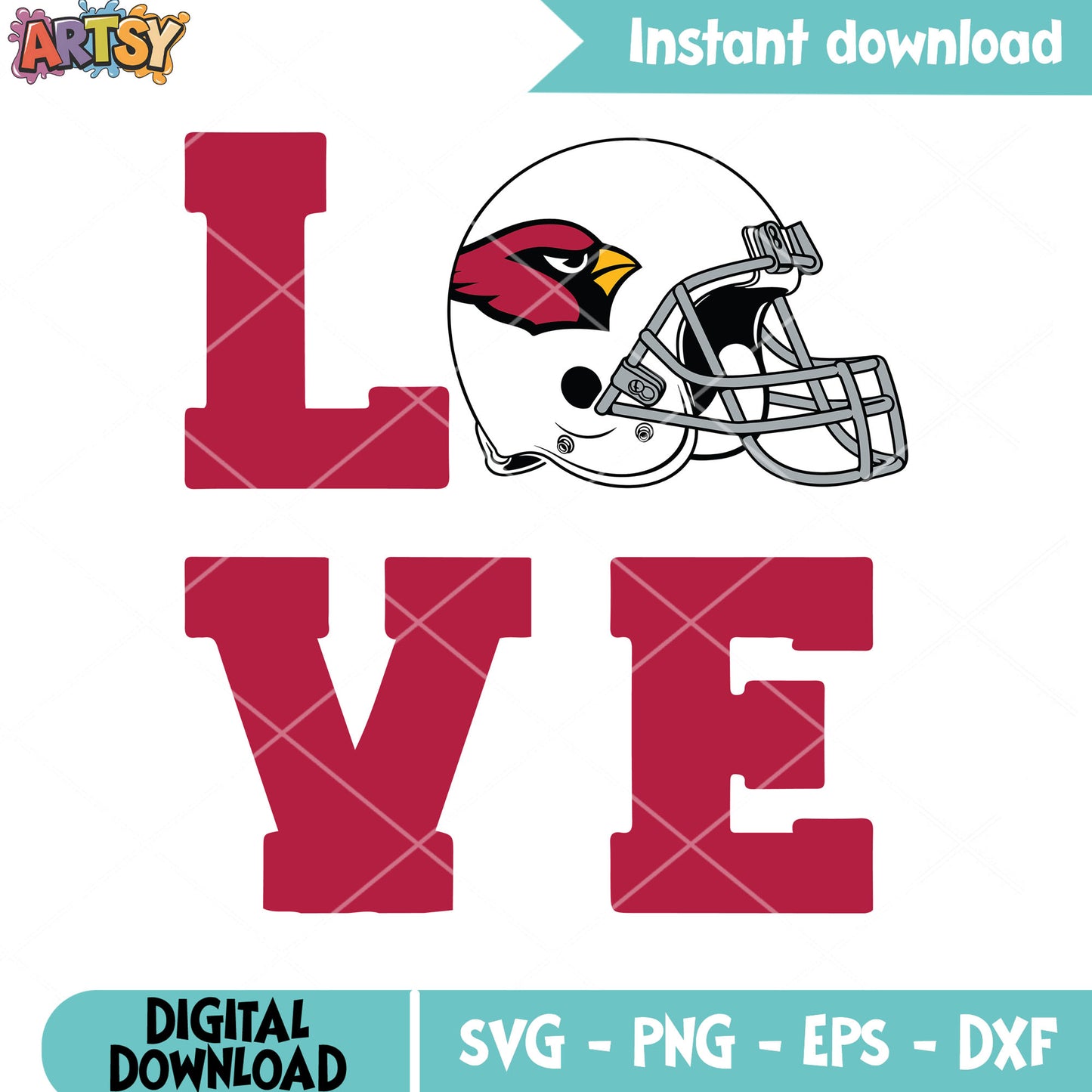 Helmet love svg, arizona cardinals svg, nfc west football team svg