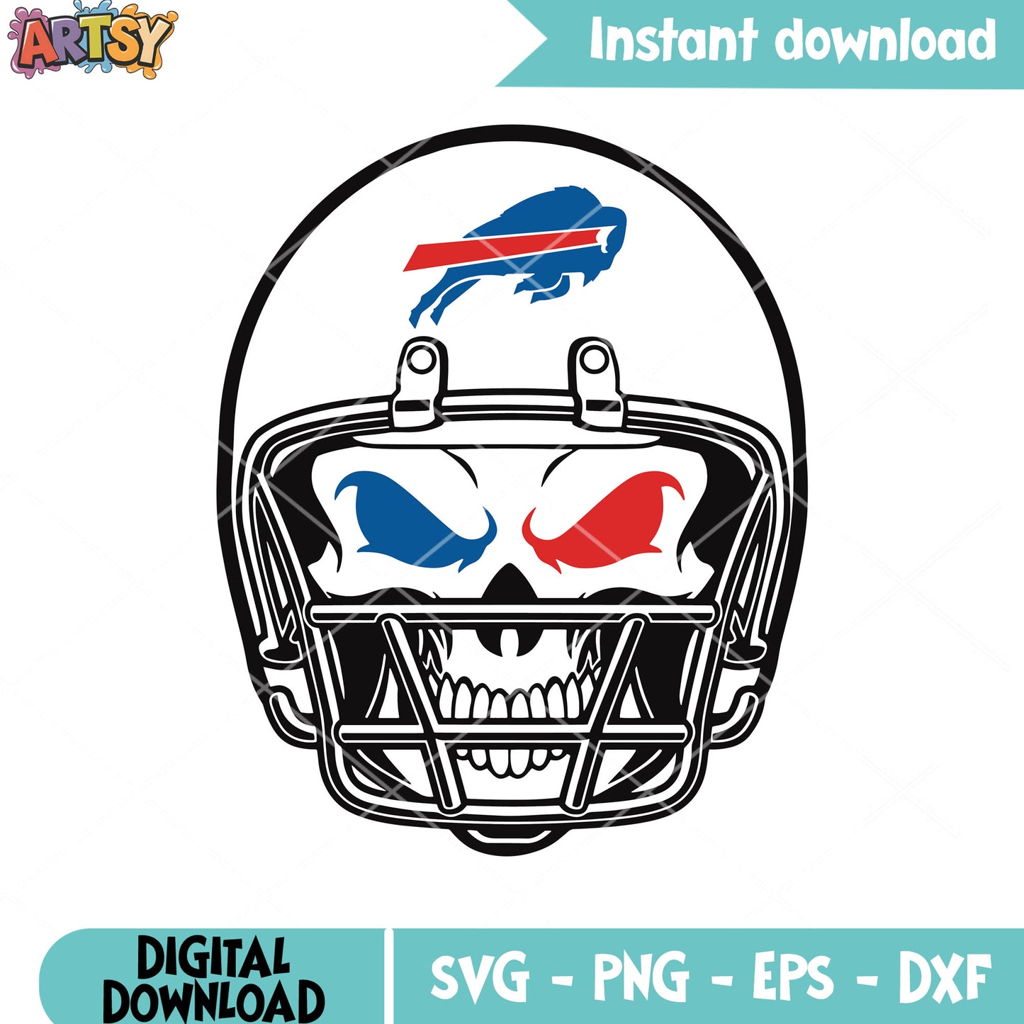 Helmet of the bulls skull svg, skeleton skull svg, buffalo bills svg