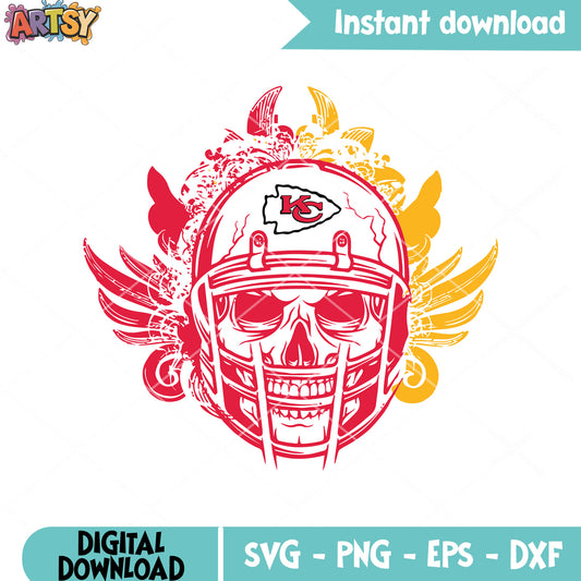 Helmets skull kc helmets svg, kc chiefs svg, nfl logo svg