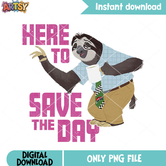 Here to save the day png, disney zootopia png, flash zootopia png
