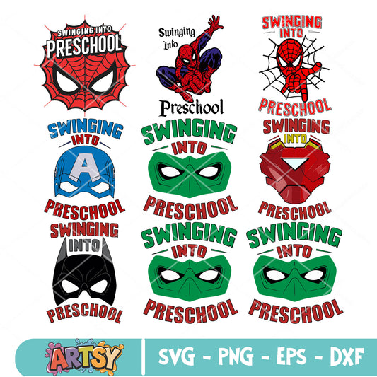 Heroes mask preschool svg bundle, preschool prep​ svg, superheroes svg