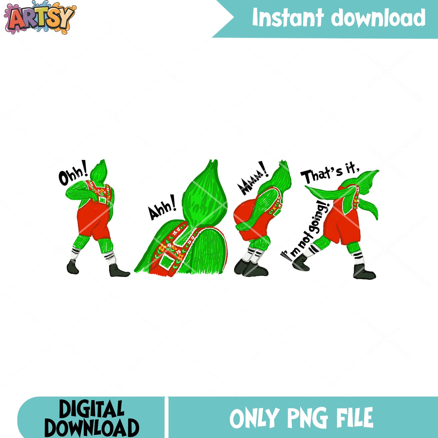 Hesitant grinch on christmas png, the grinch png, happy christmas png