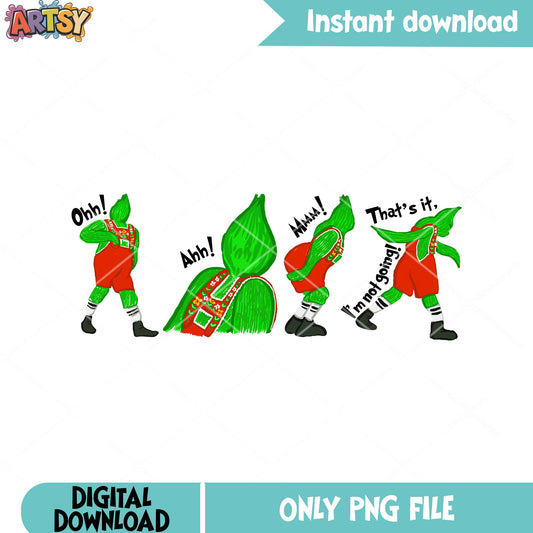 Hesitant grinch on christmas png, the grinch png, happy christmas png