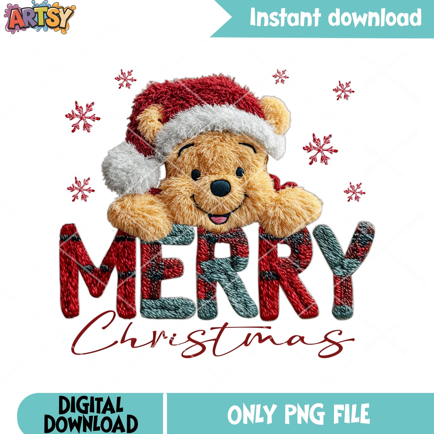 Hibernation pooh christmas png, christmas png, winnie the pooh png