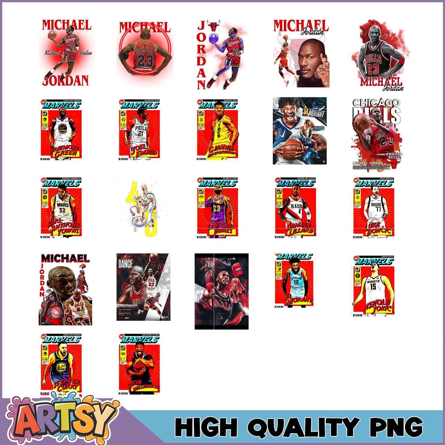 High Quality NBA Player PNG Bundle -  Michael Jordan & More
