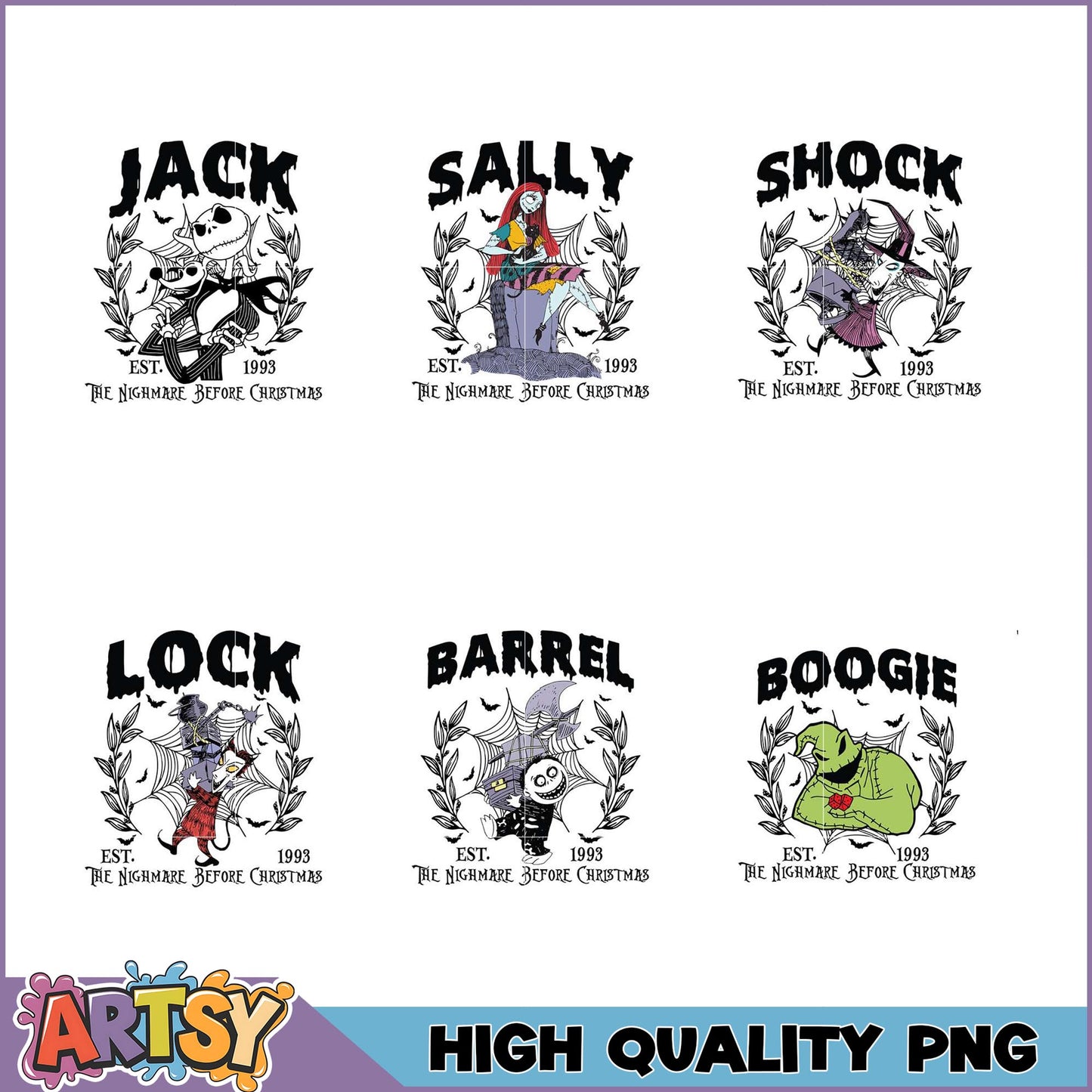 High Quality PNG Bundle The Nightmare Before Christmas Characters