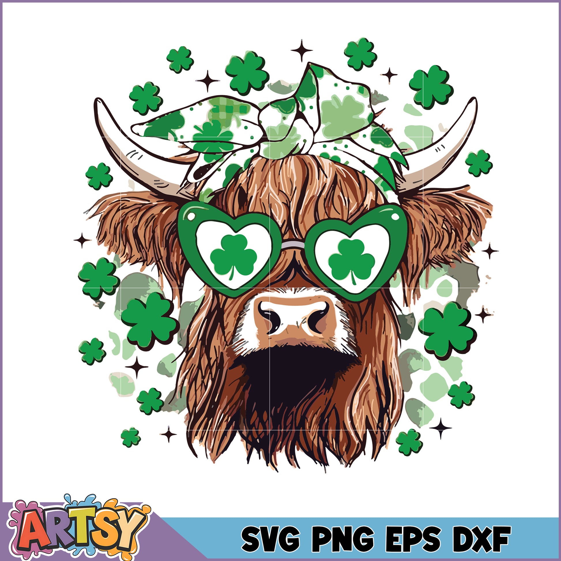 Highland Cow St Patricks Day SVG