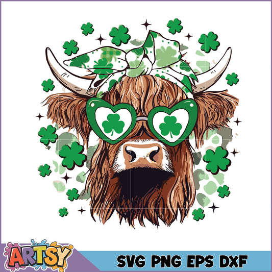 Highland Cow St Patricks Day SVG
