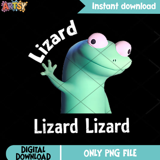 Hi lizard tiktok meme png, lizard meme png, tiktok lizard png