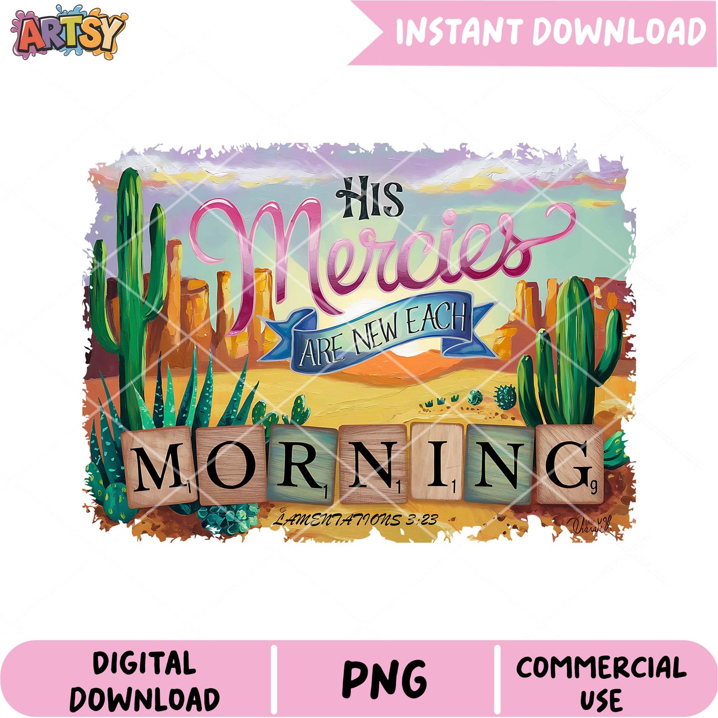 His Mercies PNG Design Instant Download