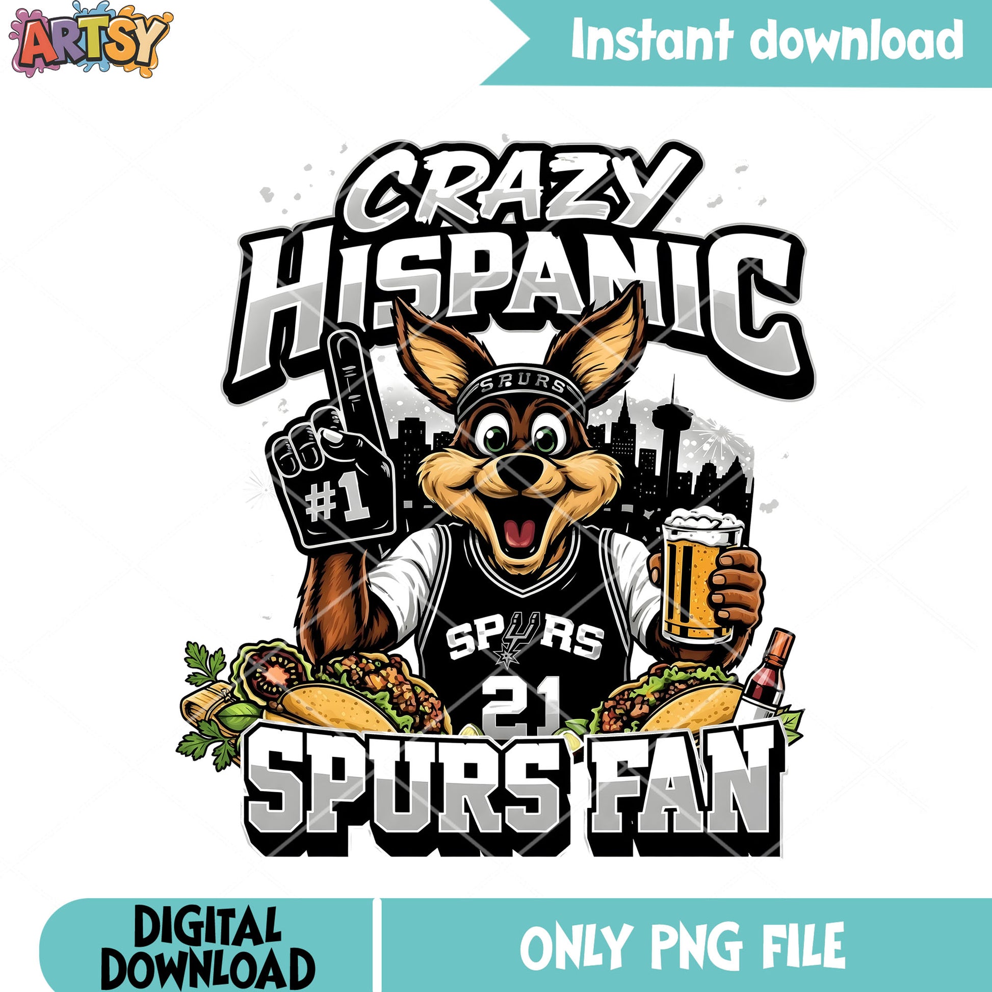 Hispanic spurs fan png, fiestia party png, basketball fan png