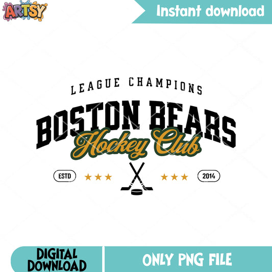 Hockey club poster png, boston bears png, heated rivalry png
