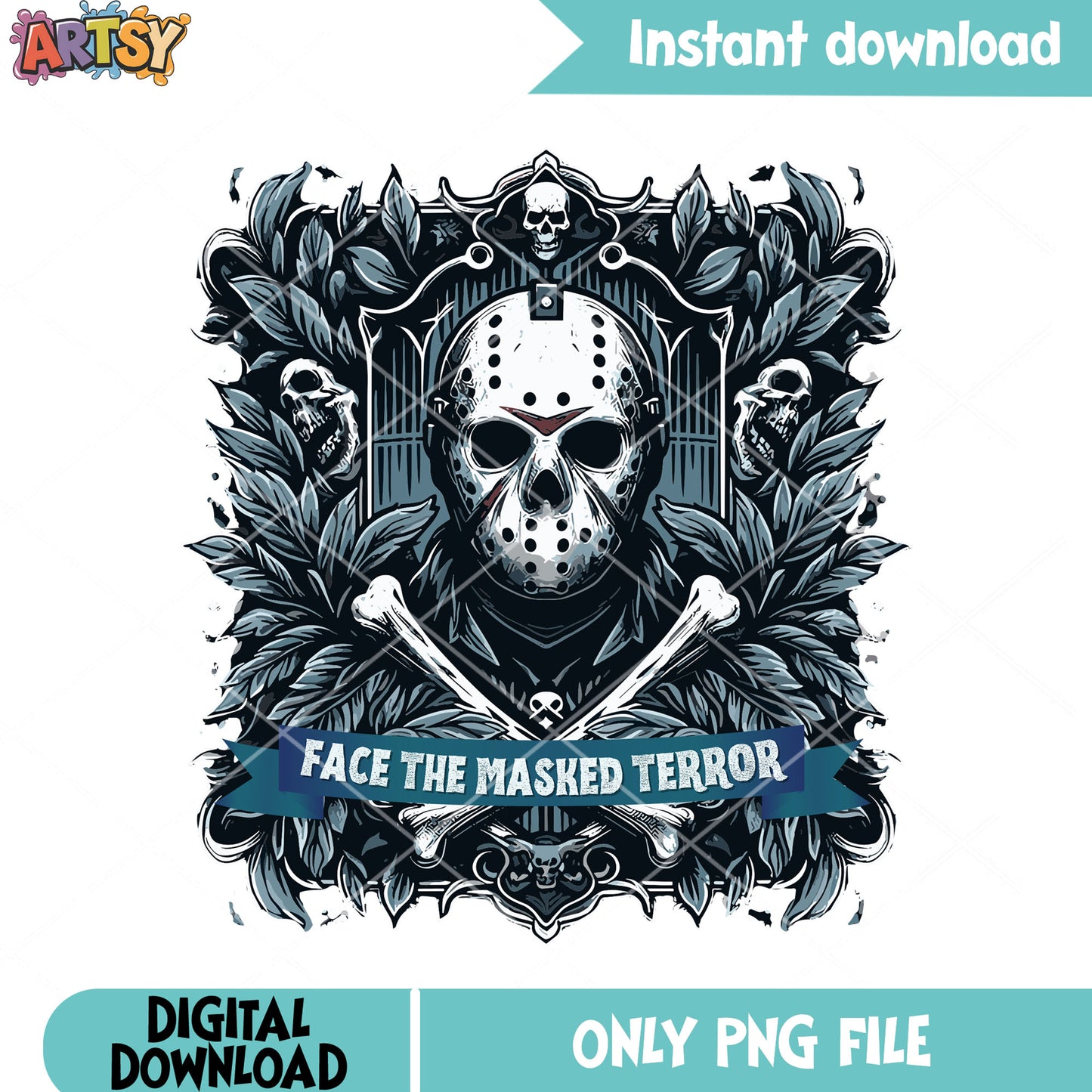 Hockey mask jason killer png, skeleton skull png, halloween scary png